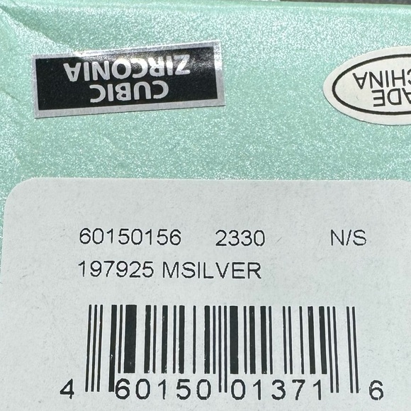 Silver Tone Cubic Zirconia Post Earrings - Picture 5 of 5